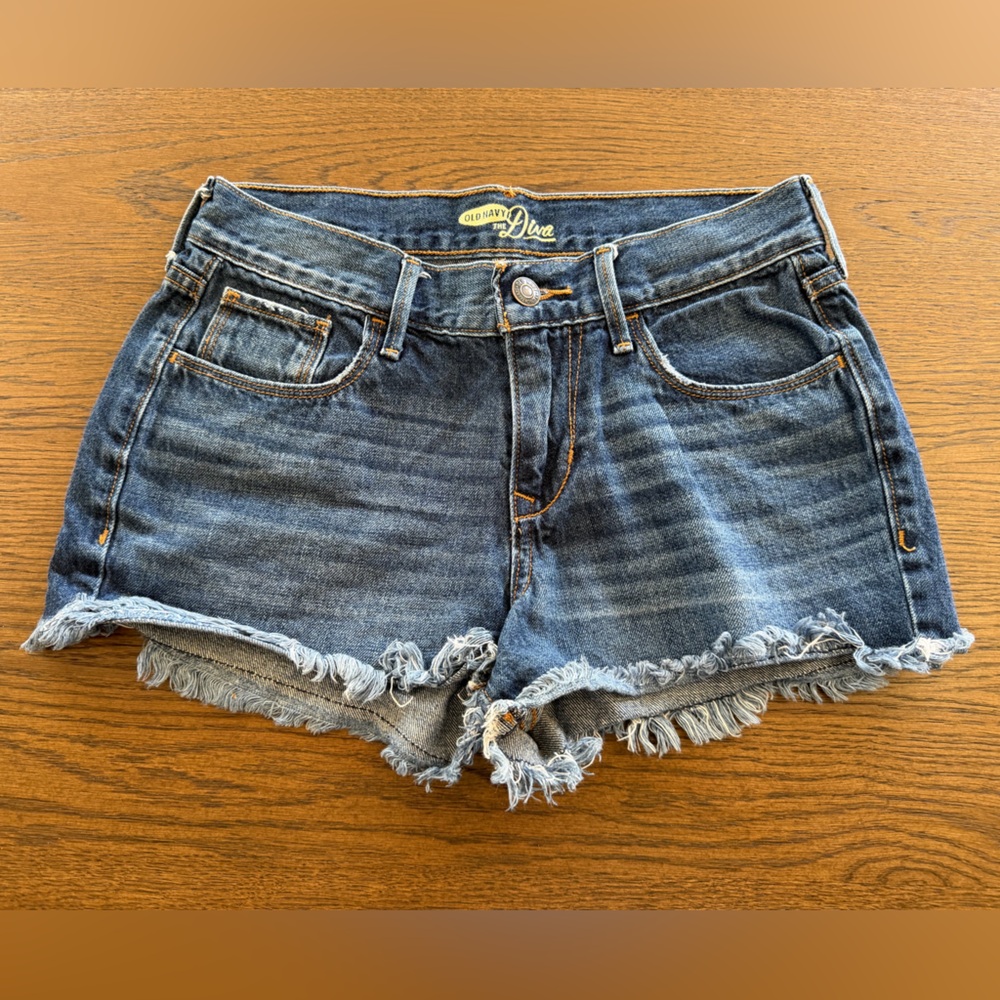 Old Navy The Diva Distressed Blue Denim Cutoff Shorts